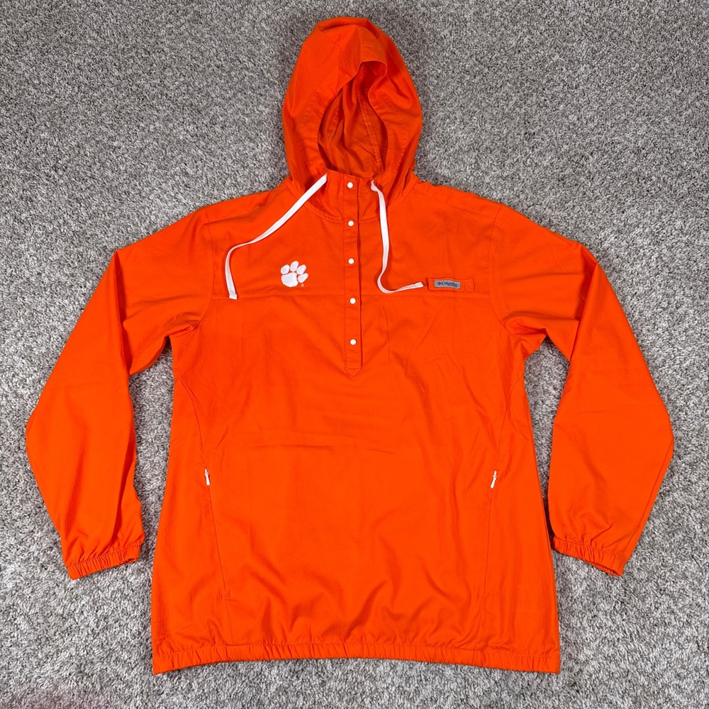 Columbia Orange Pullover Hooded Windbreaker
